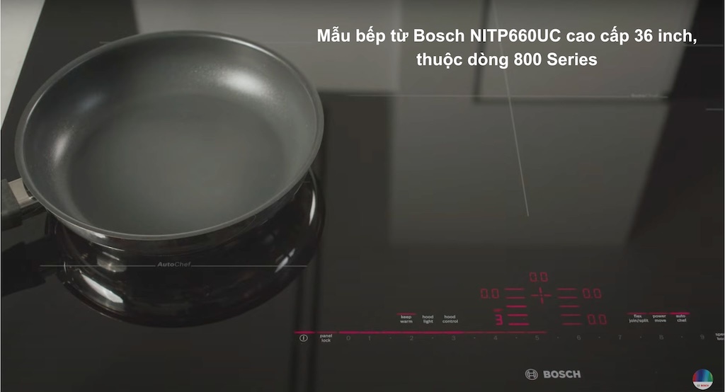 Một mẫu bếp từ Bosch đa năng với 5 vùng nấu