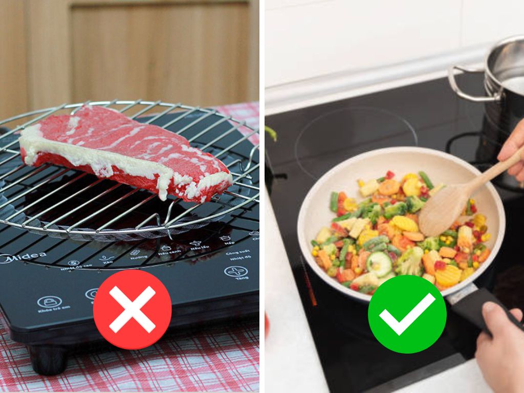 Không nấu trực tiếp đồ ăn lên bếp